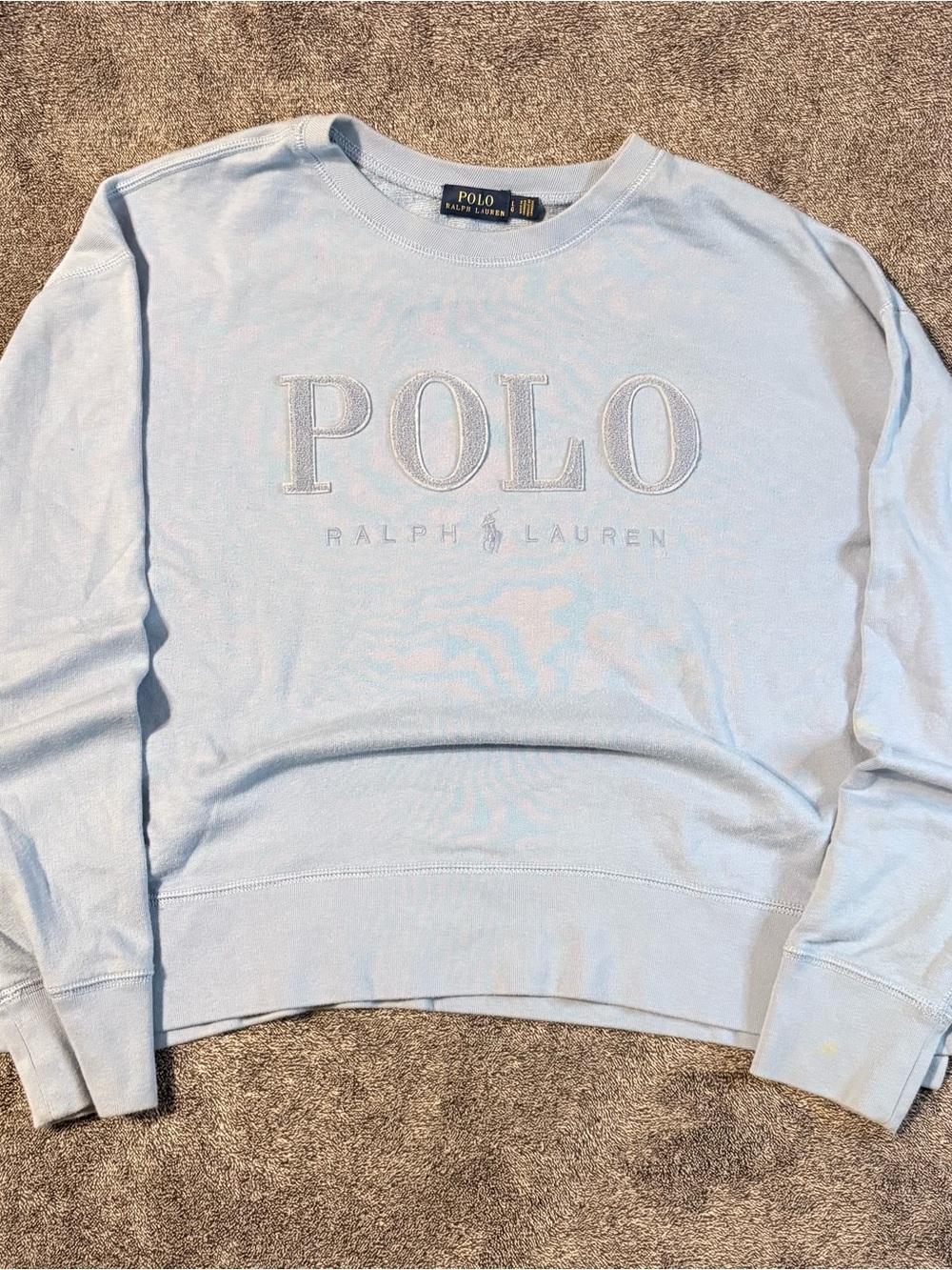 Ralph Lauren Light Blue POLO Embroidered Crewneck Sweatshirt